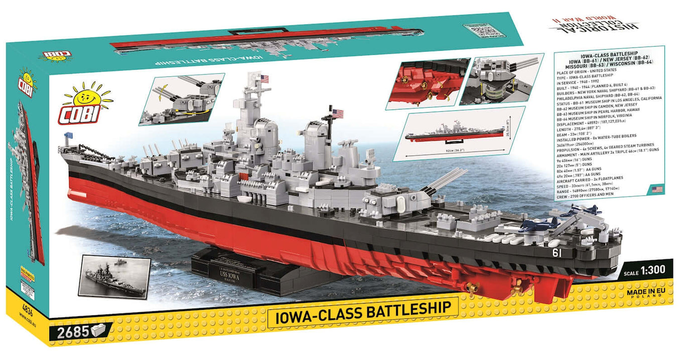 Battleship Iowa-Class / 2685 pcs (4in1 Classe Iowa) - COBI 4836