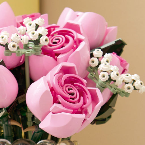 Bouquet di rose rosa - 10374 - Il Mattoncino
