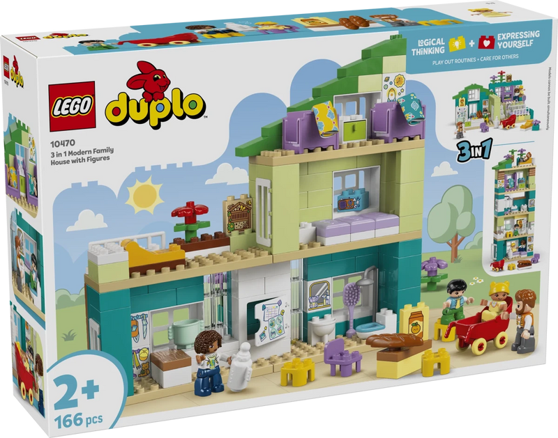 Casa familiare moderna 3 in 1 con personaggi - 10470 - Il Mattoncino
