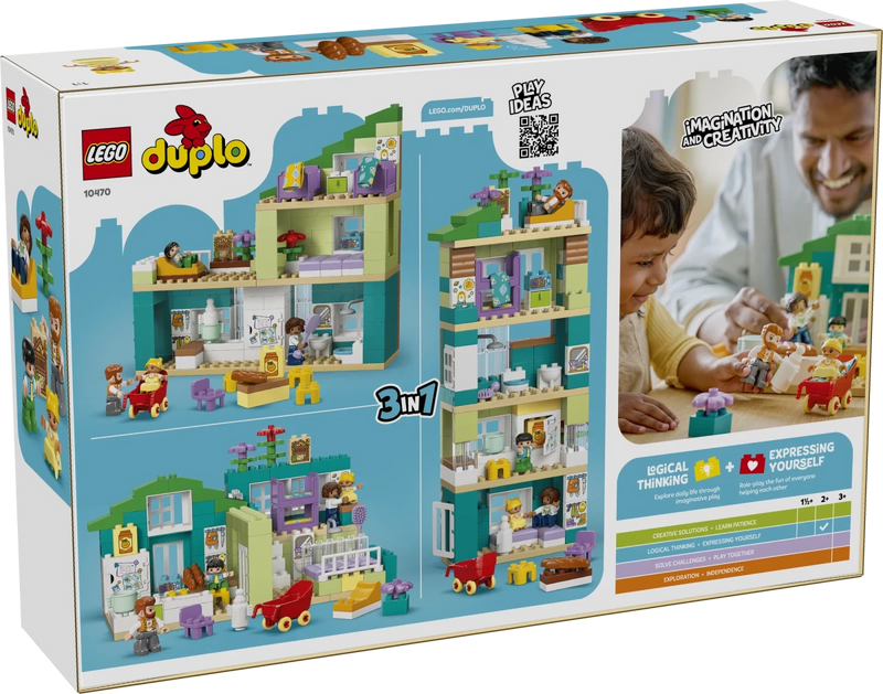 Casa familiare moderna 3 in 1 con personaggi - 10470 - Il Mattoncino
