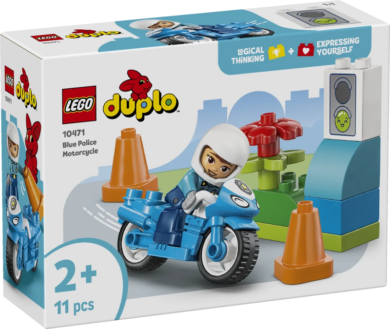 Motocicletta blu della Polizia - 10471 - Il Mattoncino