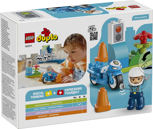 Motocicletta blu della Polizia - 10471 - Il Mattoncino
