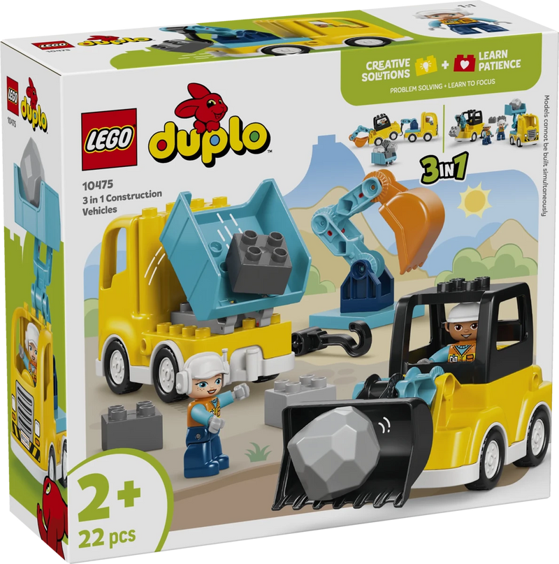 Veicoli da cantiere 3 in 1 - 10475 - Il Mattoncino