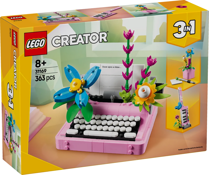 Macchina da scrivere con fiori - 31169 - Il Mattoncino