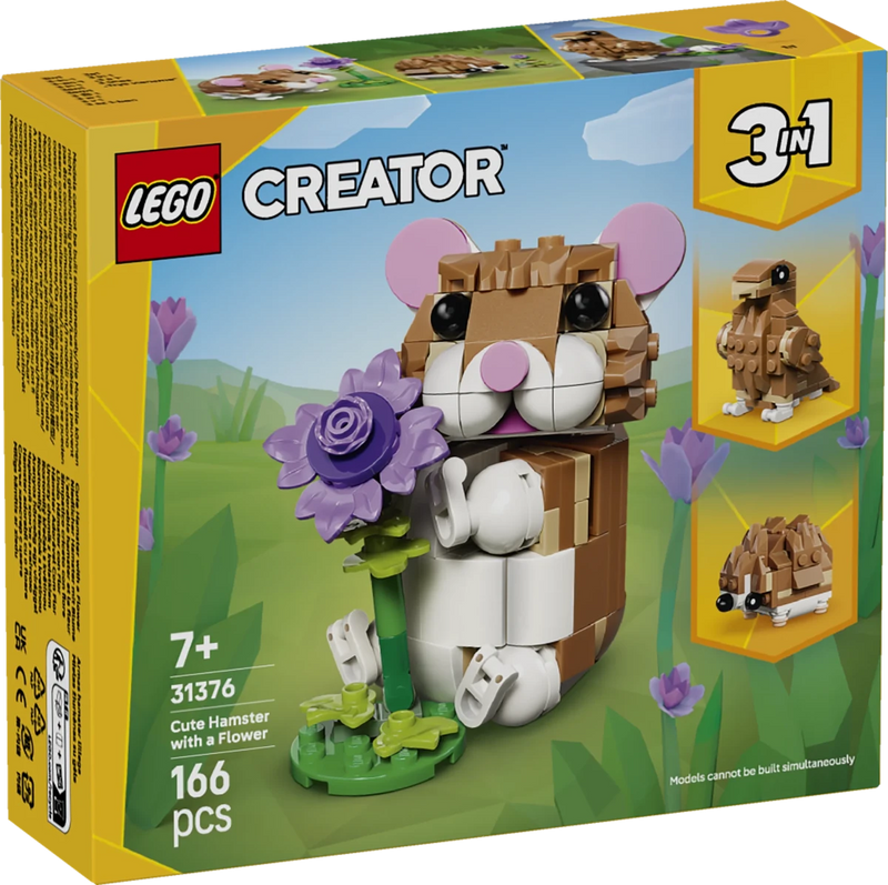 Simpatico criceto con fiore - 31376 - Il Mattoncino