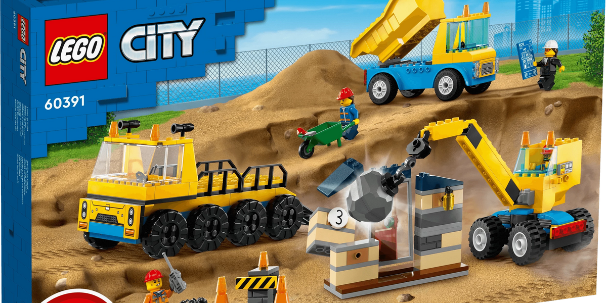 lego Camion Da Cantiere E Gru con Palla Da Demolizione City Great