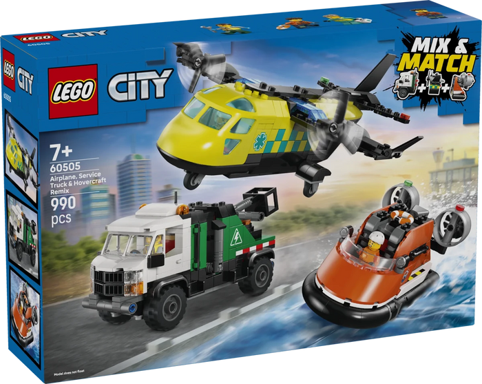 Remix aereo, camion di servizio e hovercraft - 60505 - Il Mattoncino