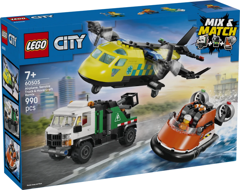 Remix aereo, camion di servizio e hovercraft - 60505 - Il Mattoncino