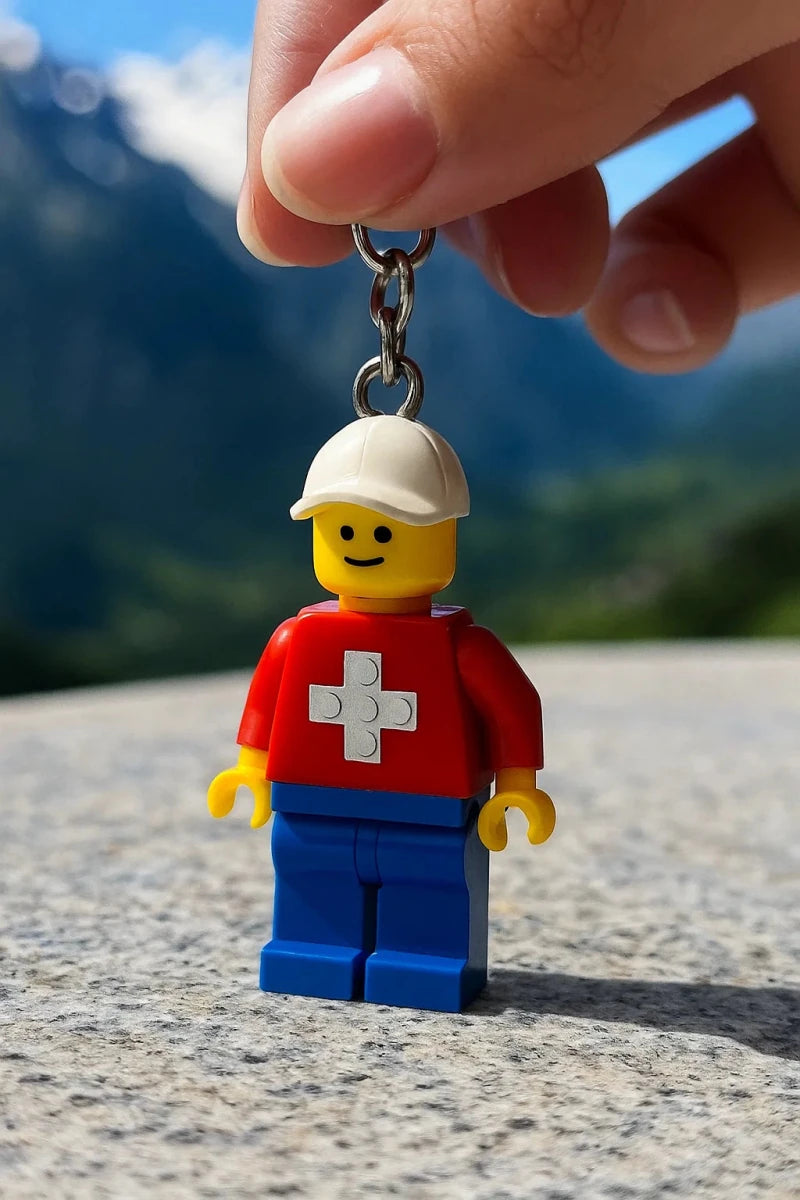 Portachiavi Minifigure “Swiss Brick Cross” - Il Mattoncino