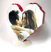 Cuore puzzle di mattoncini grande - Il Mattoncino