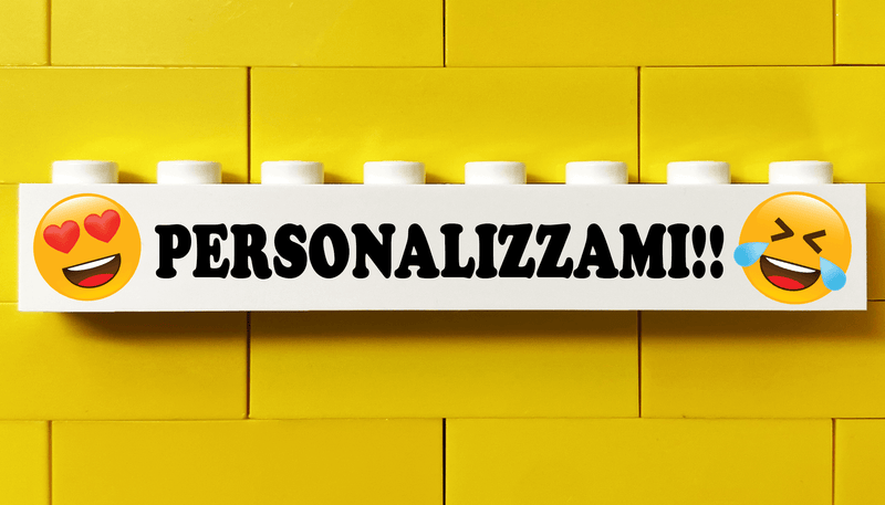 Il Mattoncino  LEGO Brick 1x8 personalizzato - White