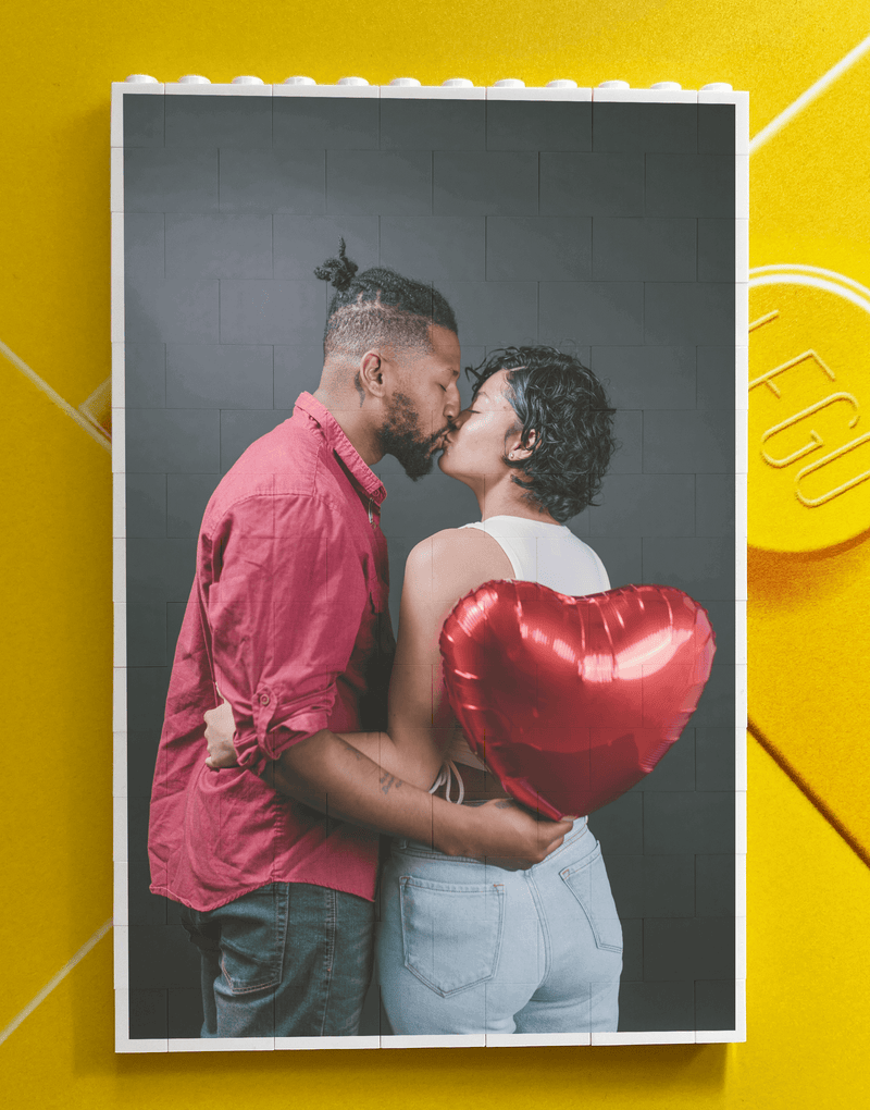 Foto puzzle su mattoncini